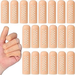 20 Pcs Silicone Finger Cots with Air Holes, Breathable Reusable Finger Protectors, Soft Fingertip Covers for Typing Crafting Gardening Daily Work