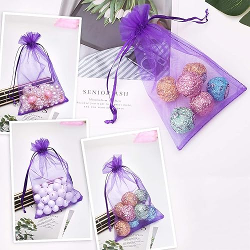 Miniatura 5 de 100 bolsas de organza Akstore, 4x 6 pulgadas, para boda, festival, fiesta, etc