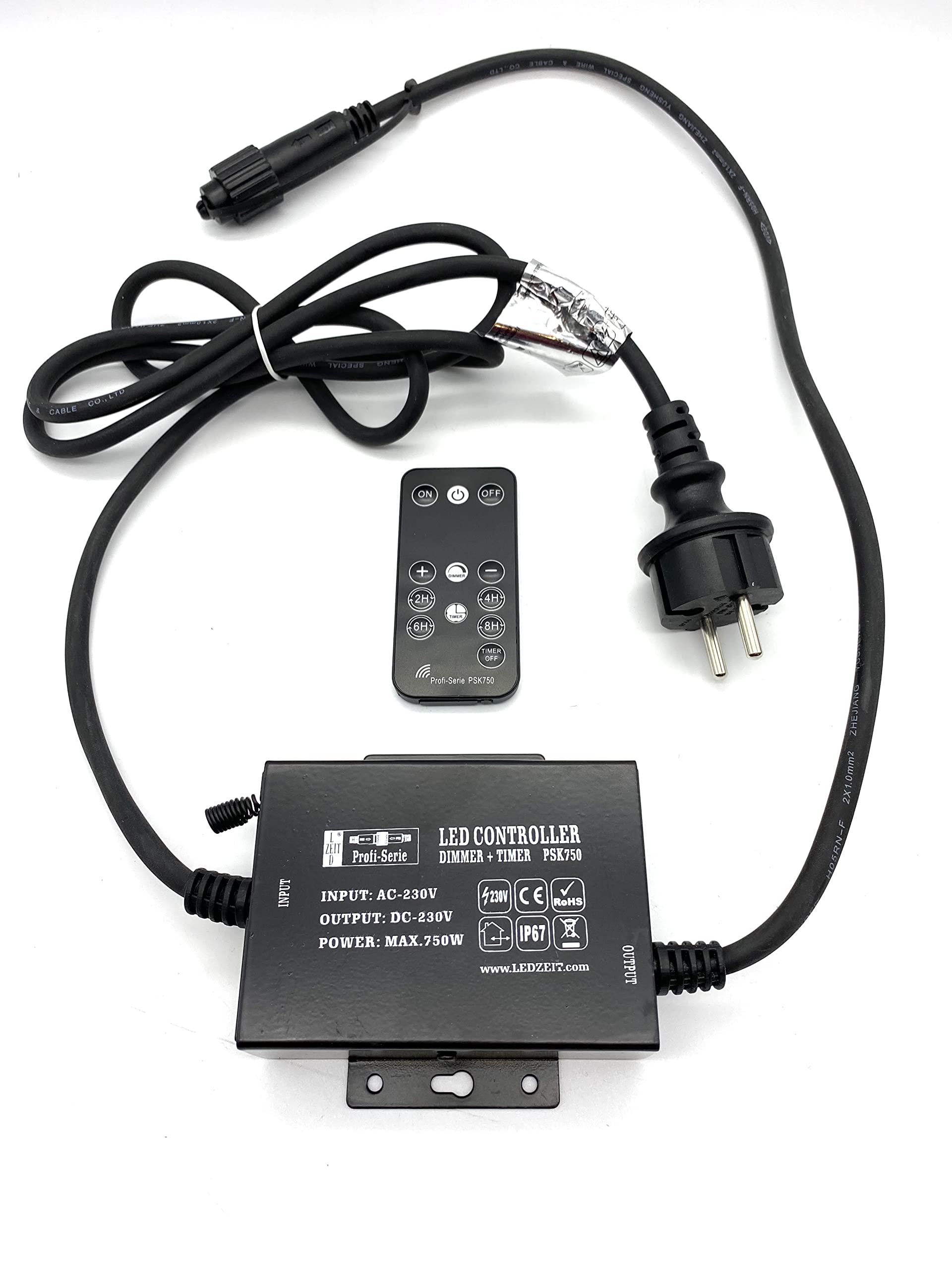Profi Serie - LED Neon Flex 10M und Kontroller PSK750 Set, 230V, Warmweiß, Außen und Innen, Wasserdicht IP65, Dimmbar, Kürzbar