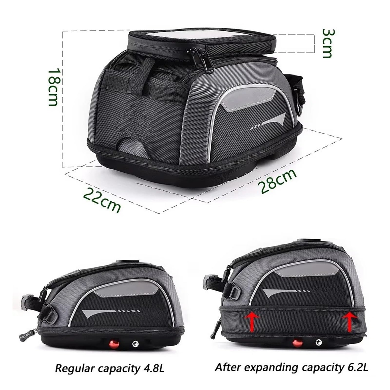 Motorradsitz-Rucksack Für VOGE Für Valico 525DSX 900DSX 625DSX 525 DSX 900 625 Motorrad Tank Tasche Gepäck Quick Lock Ring Rucksack Wasserdicht Flansch(Without Phone Bag)