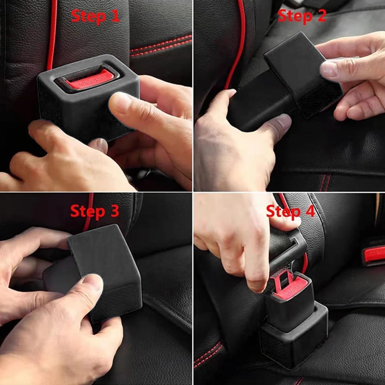 Seat Belt Buckle Holder Booster Silicone Safetybelt Fixer Universal for Cars 2pcs