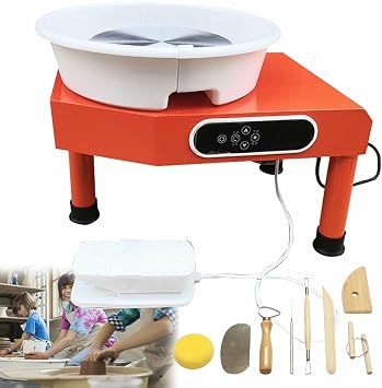 350W Electric Pottery Wheels 25cm Turntable, Pottery Forming Machine with Foot Pedal and Removable ABS B, Pottery Wheel for Adults Kids Beginners DIY Clay Art/