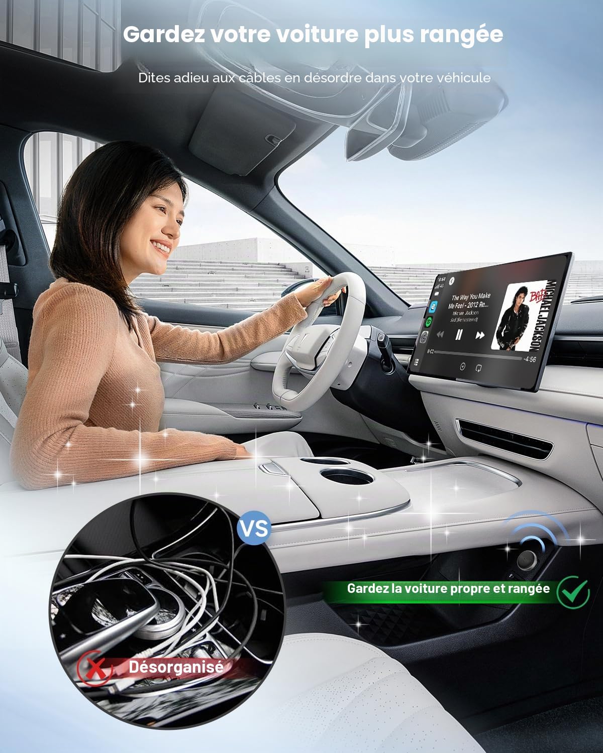 CarlinKit MINI Ultra3 : le dernier adaptateur sans fil CarPlay et Android Auto. Transforme les connexions filaires en sans fil, offrant une connectivité ultra-rapide avec une fonctionnalité