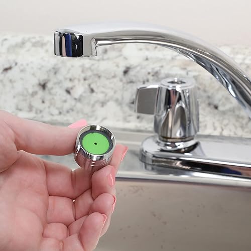 Miniatura 7 de Danco 10492 Aireador de grifo de doble rosca para ahorro de agua, negro0.25 GPM, cromado