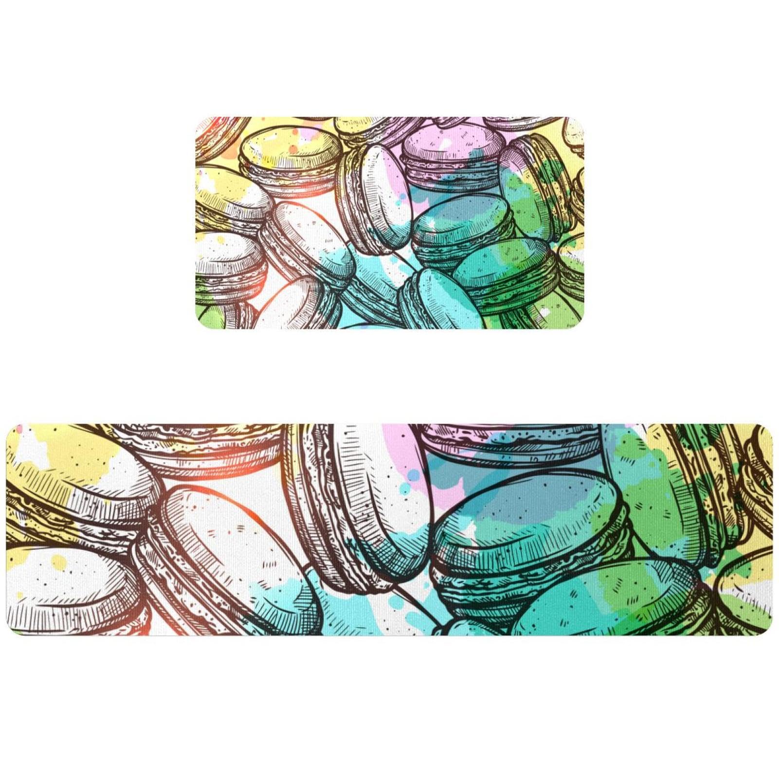 Alfombrillas de cocina para pasillo y cuarto de lavado VAPOKF juego de 2 tapetes decorativos