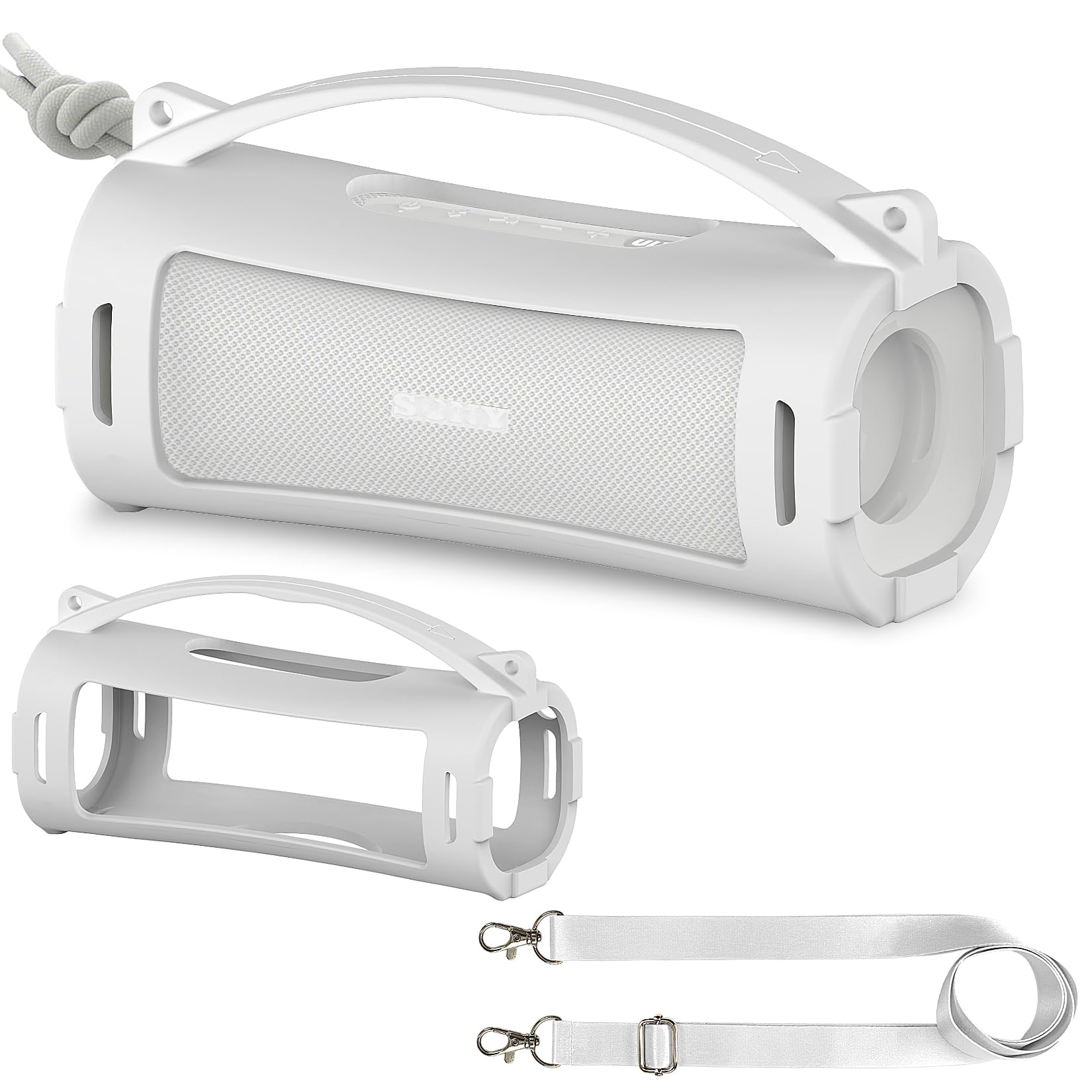 Silicone Cover Case for Sony ULT Field 1 Elextronics Ultra Portable Wireless Bluetooth Speaker, Protective Stand Holder for Sony ULT Field 1 Speaker Accessories (Case only) (Off White)