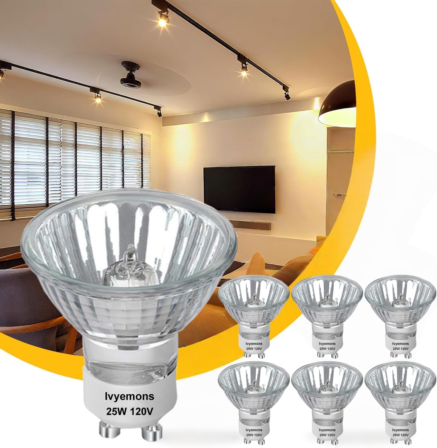 GU10+C 120V 35W Bulb - High Output 350LM GU10 Dimmable Bulb, MR16 GU 10 Bulbs Warm White 2800k with GU 10 Base, Long Lasting 35 Watt MR16 Halogen Bulbs for Candle Warmer, Track Lighting