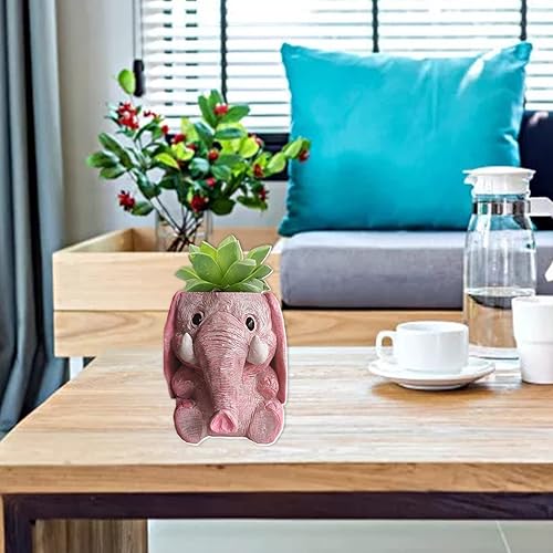 Miniatura 8 de appuivbt Molde de resina de maceta de elefante 3D Silicone,Plantador de plantas suculentas Macetero Moldes de cemento yeso Molde de hormigón,Molde