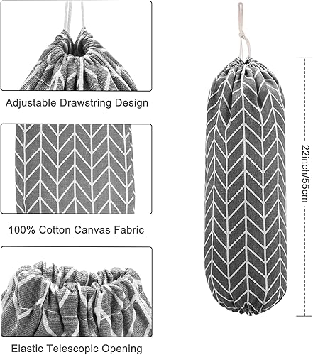 Miniatura 2 de 2 soportes para bolsas de plástico grandes soportes para bolsas de comestibles organizador de bolsas de basura de plástico de montaje en pared