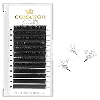 Vista 15 de CoMango Easy Fan - Extensiones de pestañas rizadas C/D de 0.05/0.003 in, pestañas de volumen que florecen automáticamente, color negro mate 2D-20D