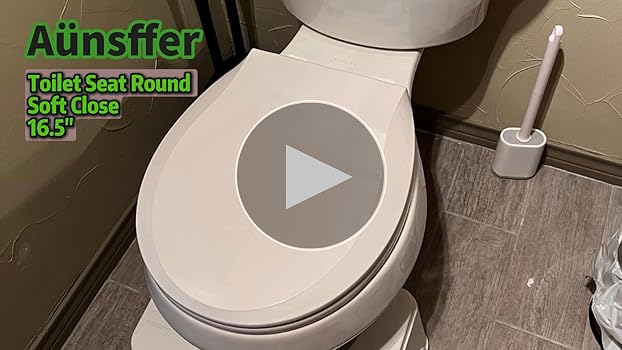 Aünsffer Toilet Seat Round Soft Close16.5'', Toilet Lid Slow