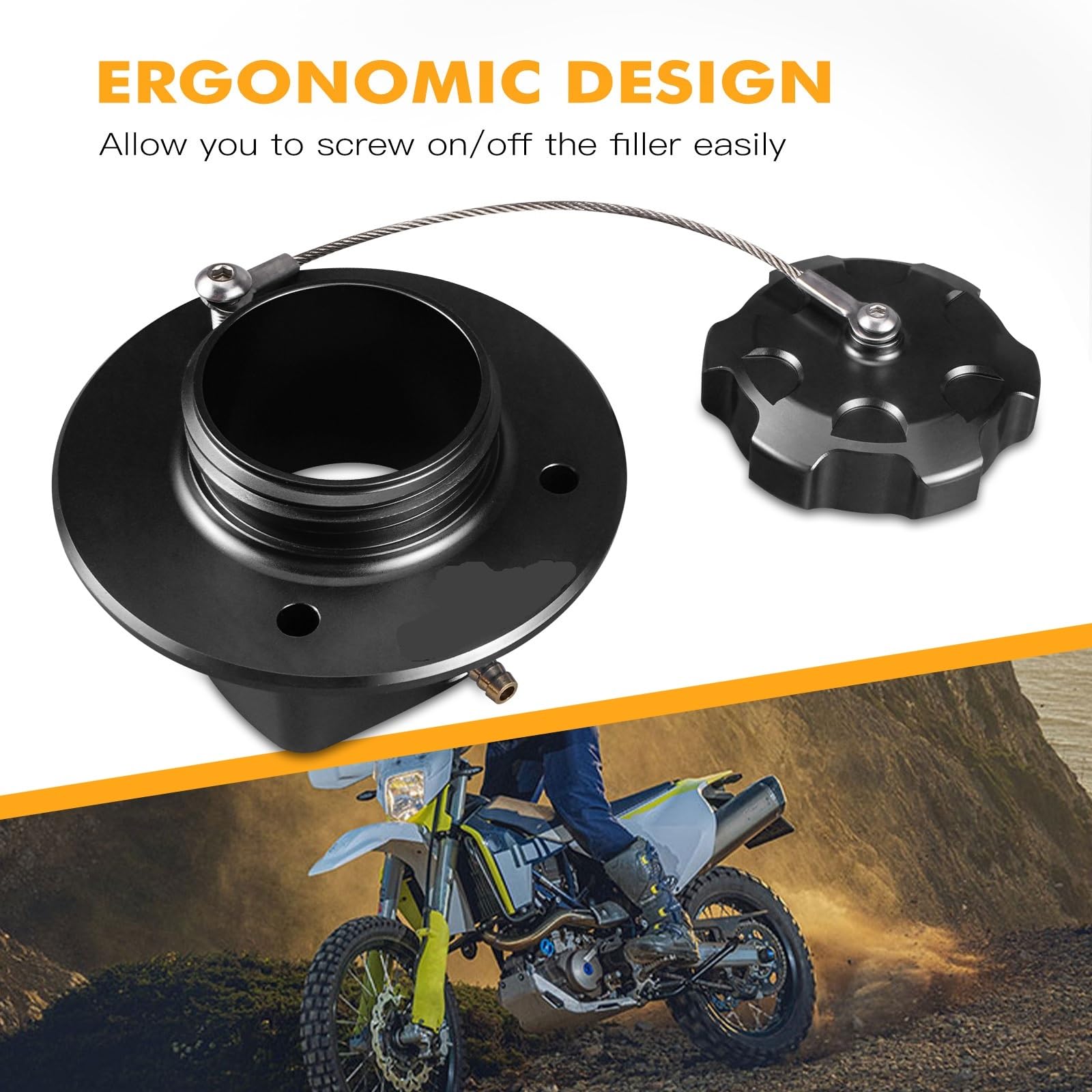 Korek wlewu oleju Pasuje do Husq&varna 701 Supermoto Enduro Long Range Korek wlewu paliwa do LR 16-2024 2023(Black)