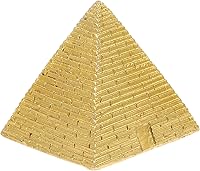VOSAREA Golden Egyptian Pyramid Statue Mini Resin Figurine - Ancient Egypt Souvenir for Aquarium Terrarium Zen Sand Table Decor