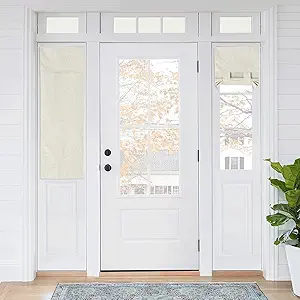 RYB HOME 100% Blackout Curtains for Small Window, Linen Textured Blend Insulating Privacy French Door Curtains Tie Up Shades for Kitchen Storage Cabinet Basement, W 12 x L 40, Ivory, 1 Panel