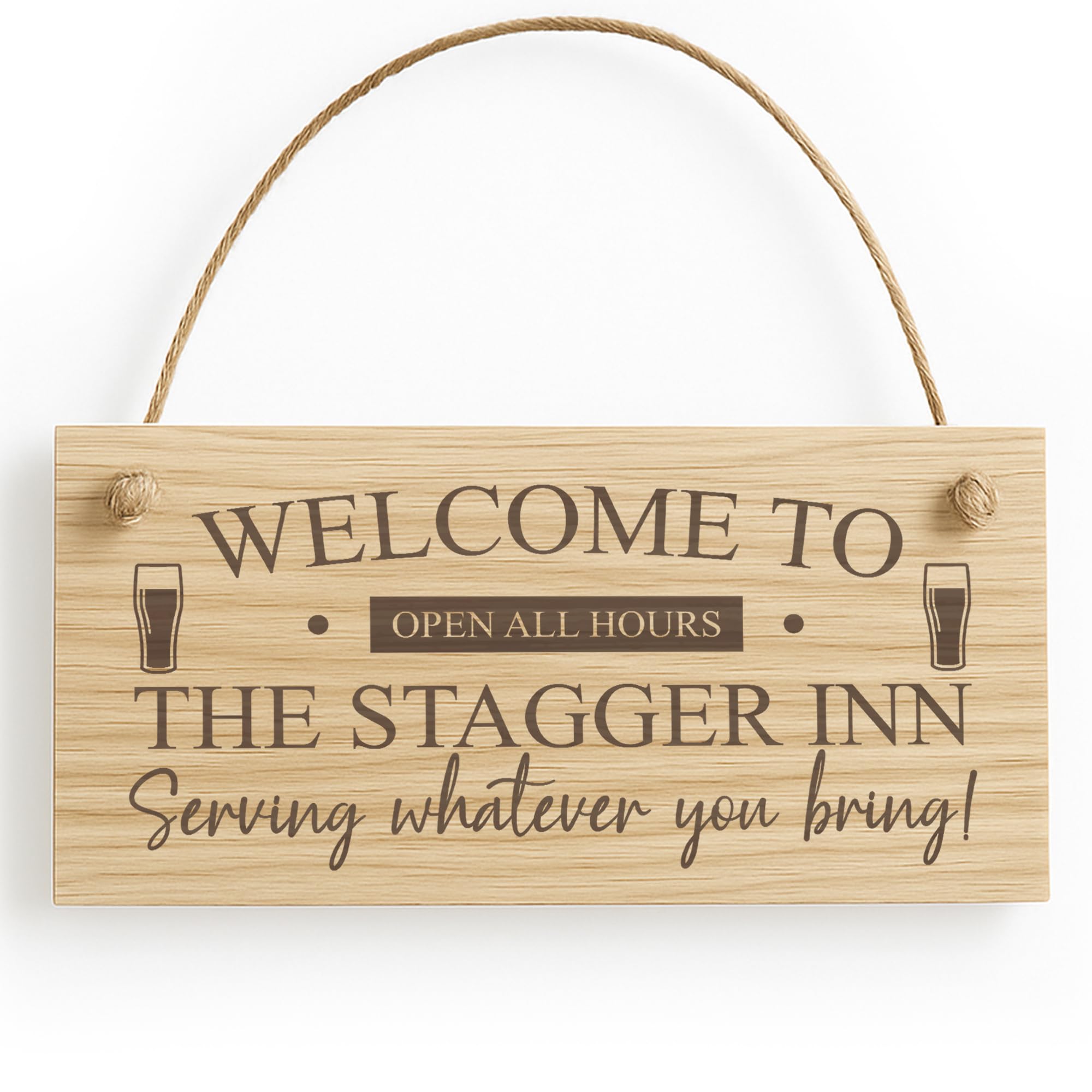 Red Ocean Funny Bar Sign STAGGER INN Engraved Wood Sign Landlord Gift Pub Bar Man Cave Sign Alcohol Gift For Men