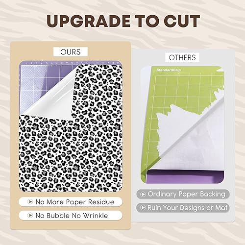 Miniatura 96 de Tintnut Vinilo permanente – 10 hojas de 12 x 10 pulgadas, hojas de vinilo adhesivo permanente de leopardo arcoíris, vinilo adhesivo permanente