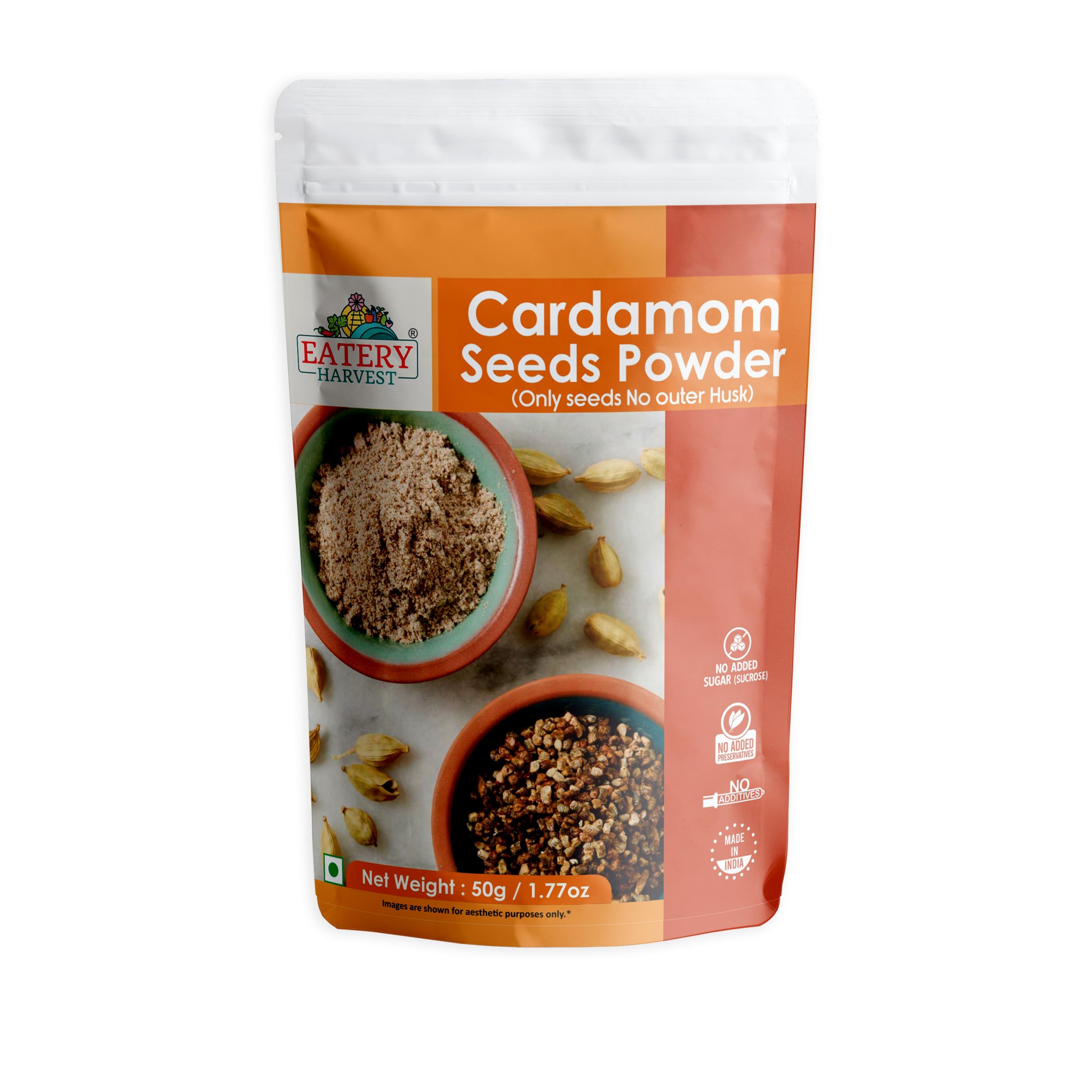 Eatery Harvest by Saipro Cardamom Seed Powder(Without outer husk) 50 g, Elaichi powder, Festive ready, Finely Ground, Organic, Non-GMO, Gluten Free, Vegan, Fragrant, Authentic Taste, Aromatic Flavour For Sweets Bevarages & Savoury dishes (B0DCP4CYTD) Amazon Price History, Amazon Price Tracker