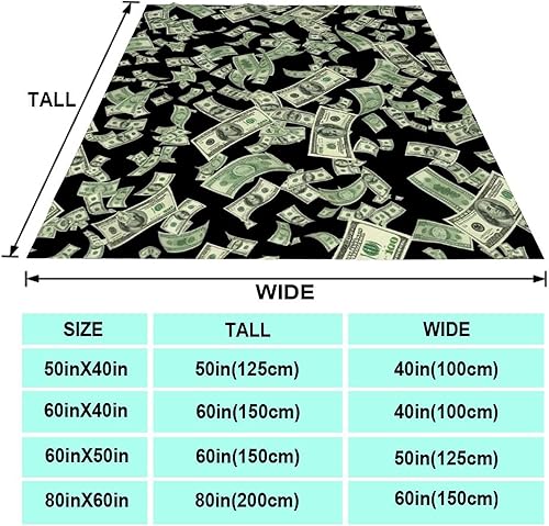 Miniatura 2 de Acogedora manta de forro polar de franela para sofá cama, compatible con dinero de billetes estadounidenses, manta ligera y mullida, manta