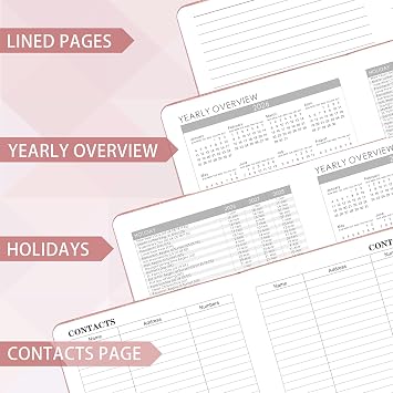 2026-2027 Planner - Academic Planner 2026-2027 Weekly Monthly Planner, July 2026 - June 2027, 5.7'' x 8.4'', Thick Paper, Leather Cover, Pen Holder, Back Pocket, Perfect Daily Organizer - Rose Gold
