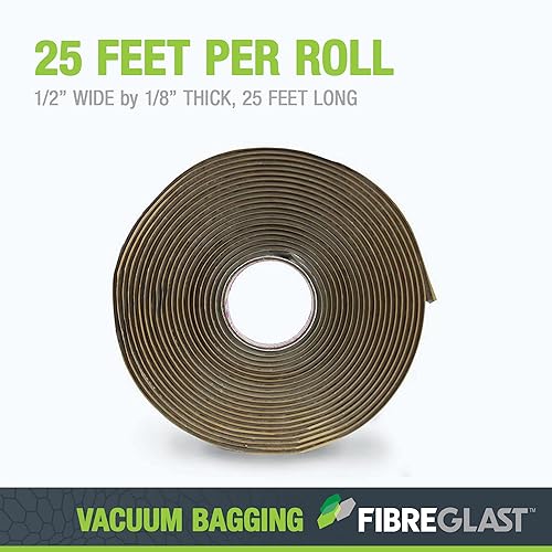 Miniatura 4 de Fibre Glast Cinta de sellado al vacío sin fugas de alta temperatura, gris, 25 pies - Suministros de ensacado al vacío, kits de purga de vacío - Uso