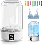 Portable Washing Machine, 7000mAh Rechargeable Wireless Washer with 10 PCS Clothespins Deep Cleans Baby Clothes Underwear Socks Delicates 1.5L Mini Washer for Travel Camping Dorm RV Apartment (White)