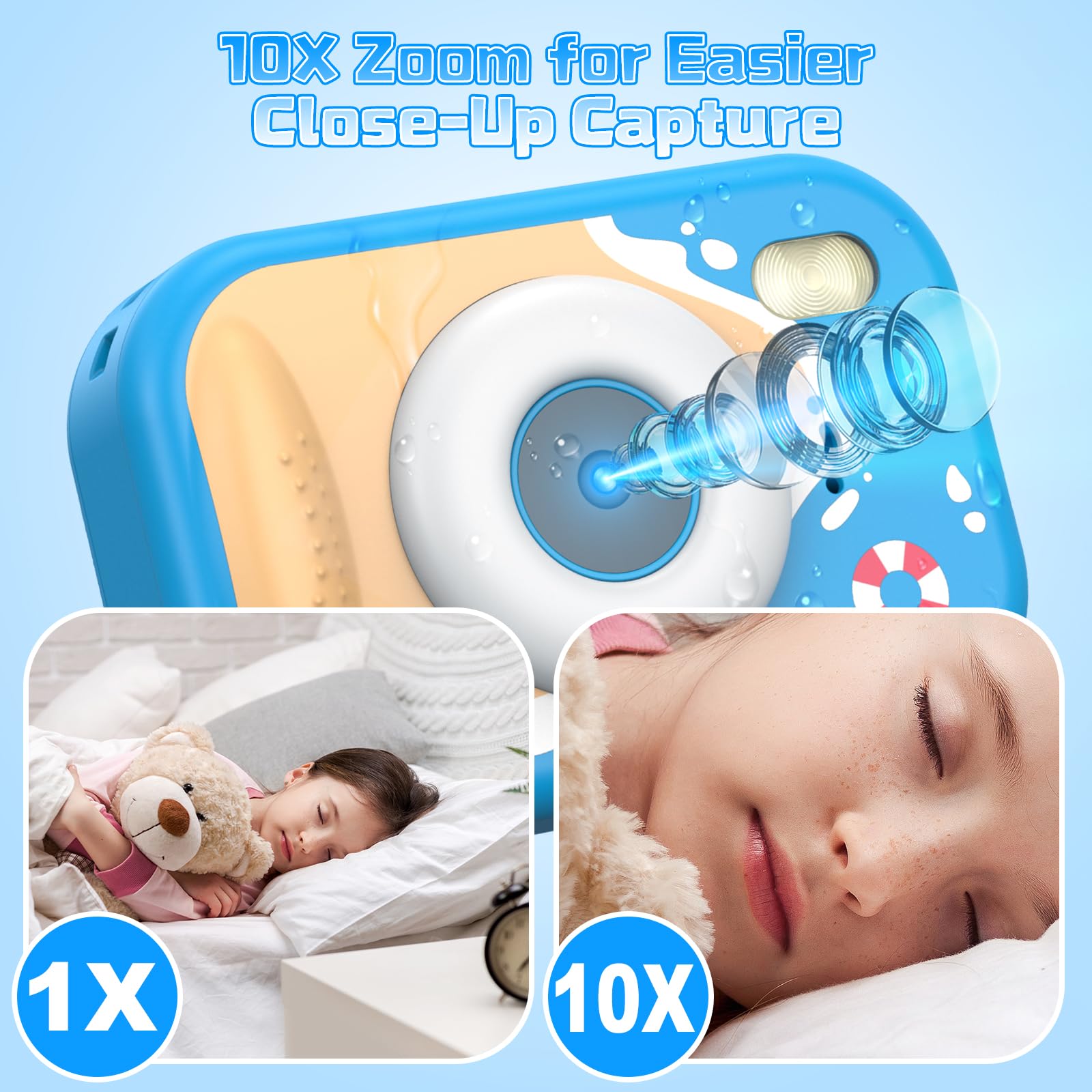 Macchina Fotografica Bambini 20MP HD - Impermeabile 10m con Schermo 2.4", SD 32GB - Perfetta per Spiaggia, Piscina e Sport Acquatici per Bambini 3-12 anni (Rosa)