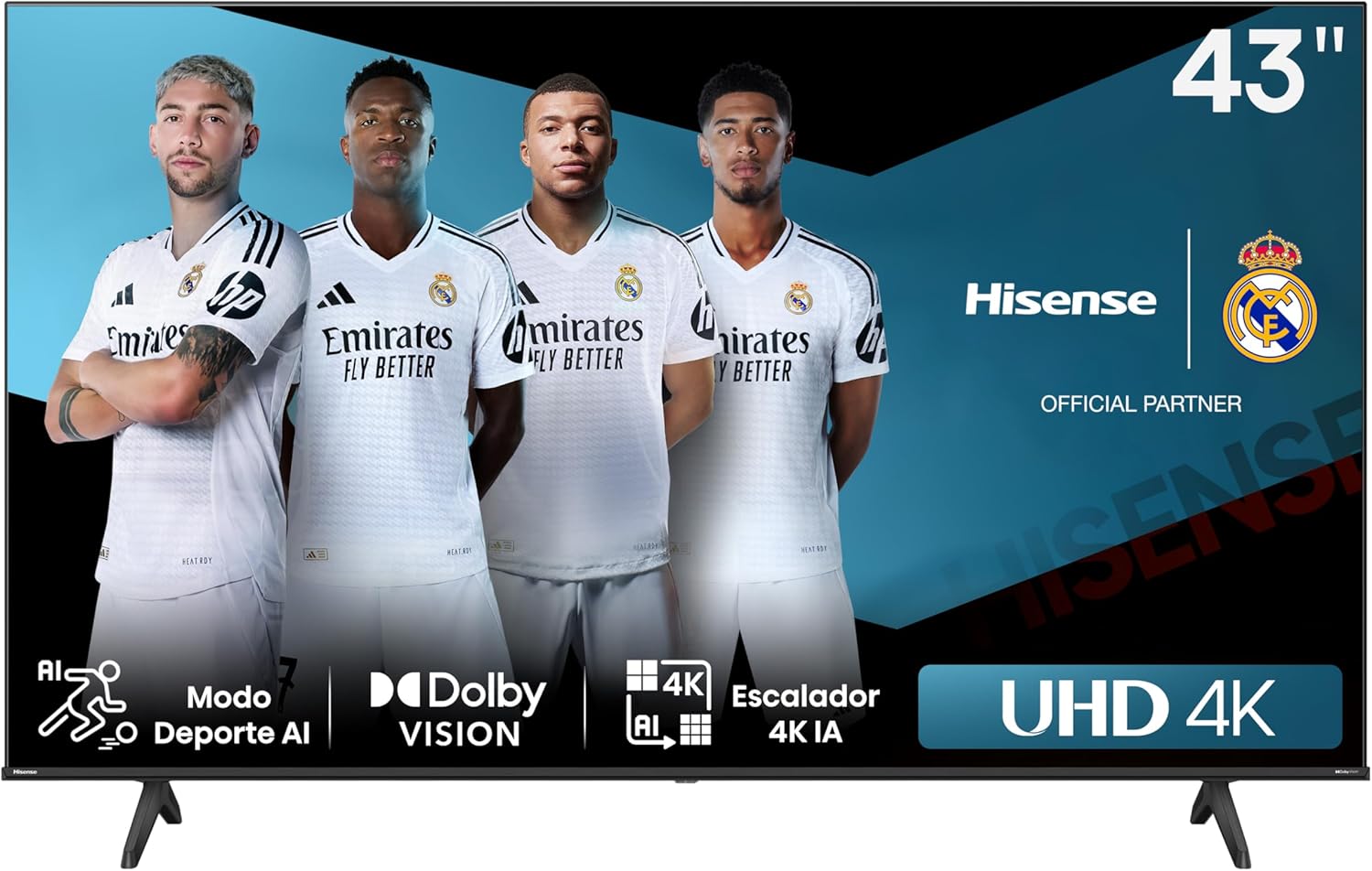 Televisor Hisense UHD 4K VIDAA Smart TV de 43″ por 199€ ¡¡23% de descuento!!