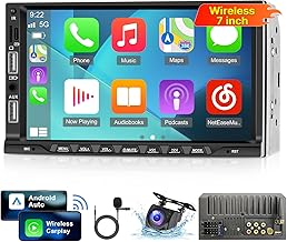 Sponsored You’re seeing this ad based on the product’s relevance to your search query.Learn more about this advertisement Double DIN Radio with Wireless Carplay and Android Car - 7 Inch Car Radio Double DIN with FM Radio, GPS Navigation, Multiple UI, Bluetooth 5.1, USB/AUX with Reversing Camera