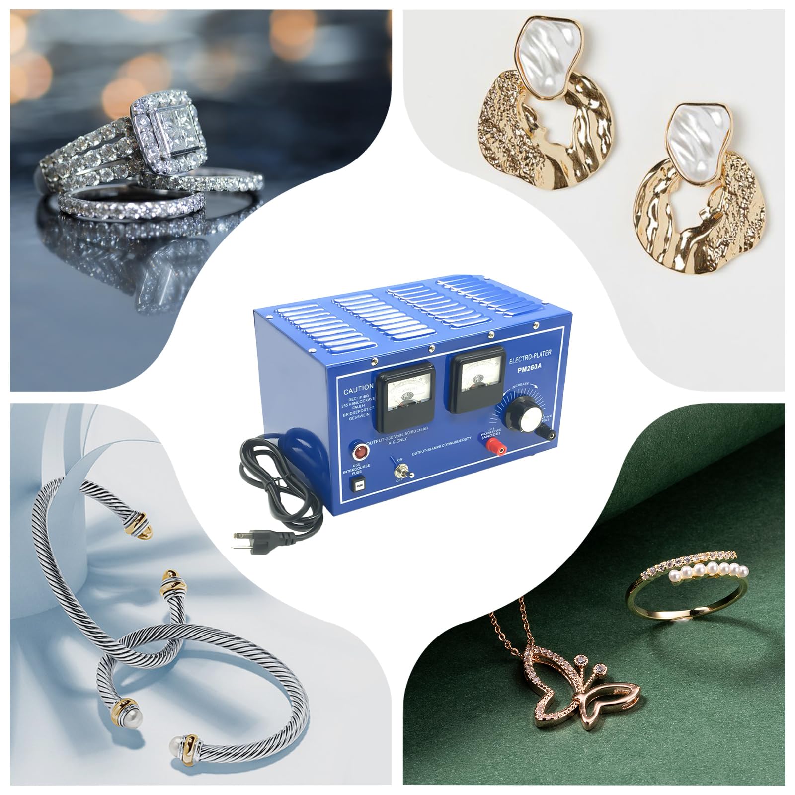 PROYONGOO 30A 110V Gold Plating Machine, Plating Rectifier with Thyristor Rectifier, Jewelry Plating Rectifier for Plating Copper Nickel Chromium Gold