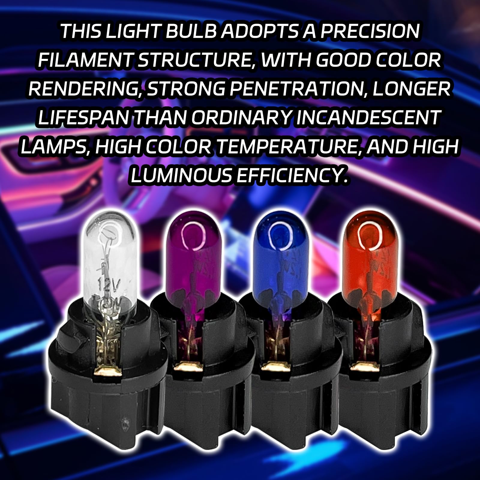 20PCS T5 17 57 86 Halogen Instrument Cluster Bulbs Kits 12V Dash Light for Car Interior Automotive Replacement — view 5