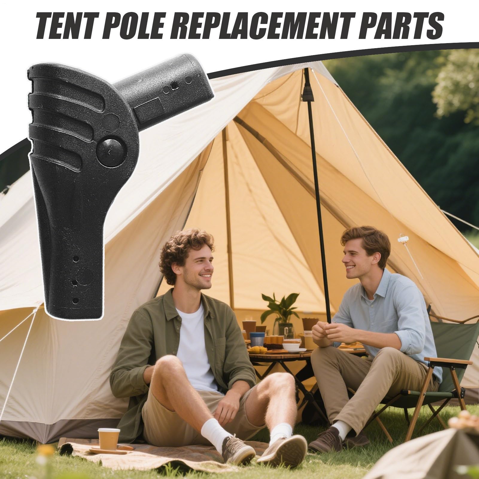 Repuesto de Fijación para Varilla de Soporte - Conector Ligero para Camping - Accesorios Prácticos para Reparación En Senderismo, Camping Y Viajes