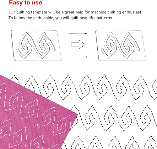 Miniatura 23 de Kapyoo Reglas y plantillas de acolchado Plantillas de acolchado para máquinas Plantillas de acolchado en forma de corazón en forma de corazón