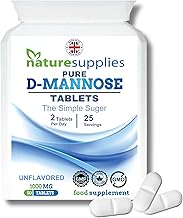 D Mannose Tablets 1000mg - 50 Pack Dmannose Tablets - (Not D Mannose Capsules or Powder) - Suitable for Vegetarians and Vegans - High Strength D-Mannose Supplement from Naturesupplies