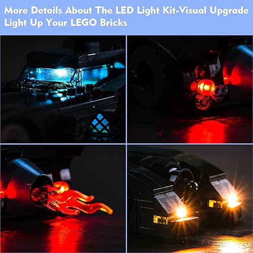 Miniatura 2 de Kit de luces LED para Lego Batmobile The Joker Chase 76224, accesorios de iluminación de bricolaje compatibles con Lego 76224 Toys Building Set para