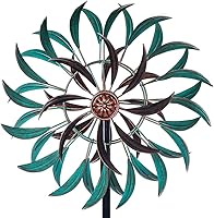 VEWOGARDEN 360° Metal Wind Spinner Outdoor Kinetic Sculpture, 63" Yard Art Decor for Garden Patio Lawn with Stake