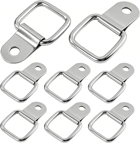 Anneaux d’Arrimage en D Robustes Acier Inoxydable Haute Rés 8PCS