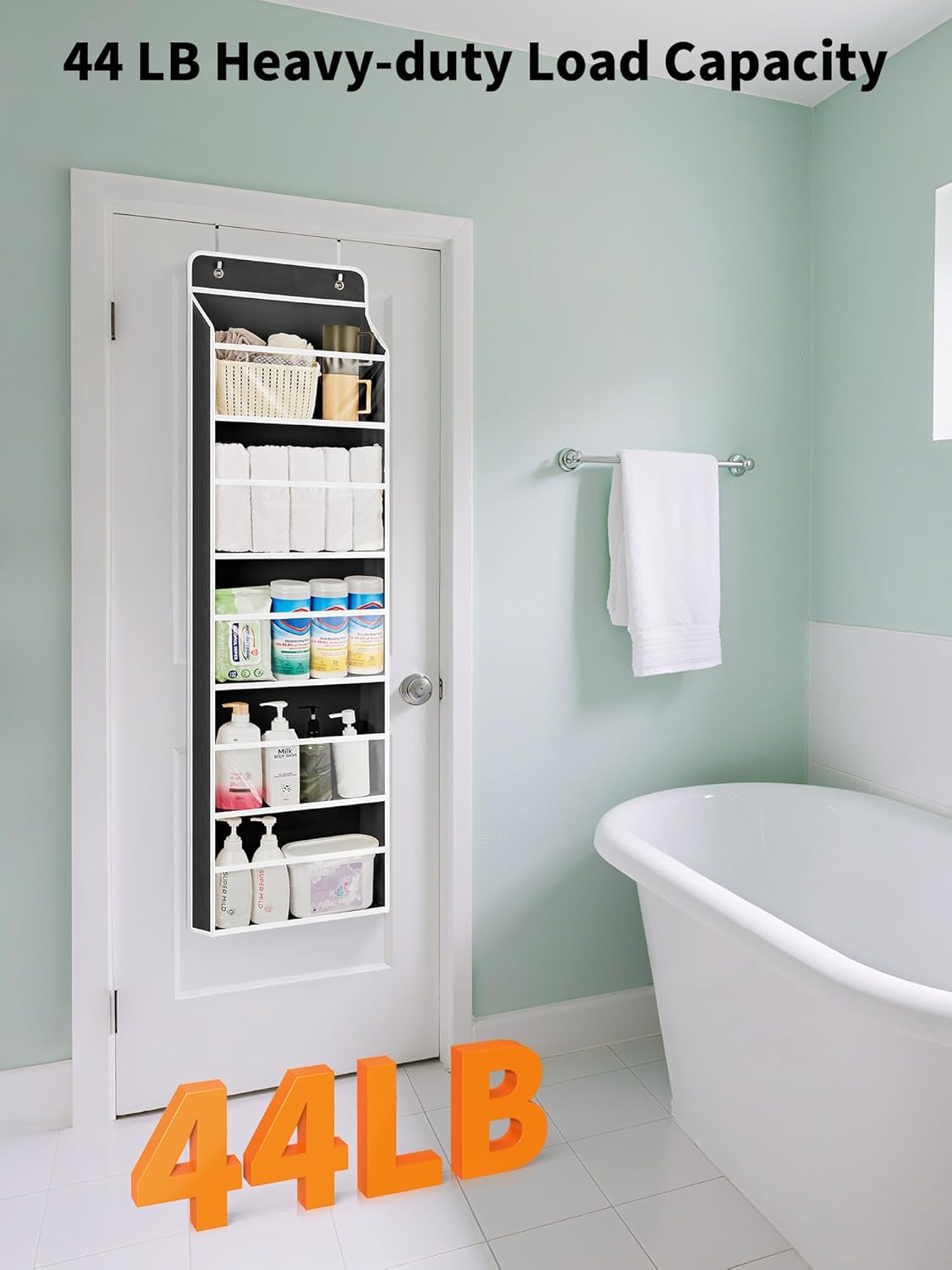 JARLINK 2 Styles Over The Door Organizer Storage with 5 Large Capacity Pockets and Over The Door Organizer W/Clear View Windows