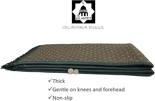 Miniatura 2 de Alfombra de oración musulmana islámica, alfombra gruesa de oración para niños, hombres y mujeres, con cuentas de oración islámica, para viajes Eid,