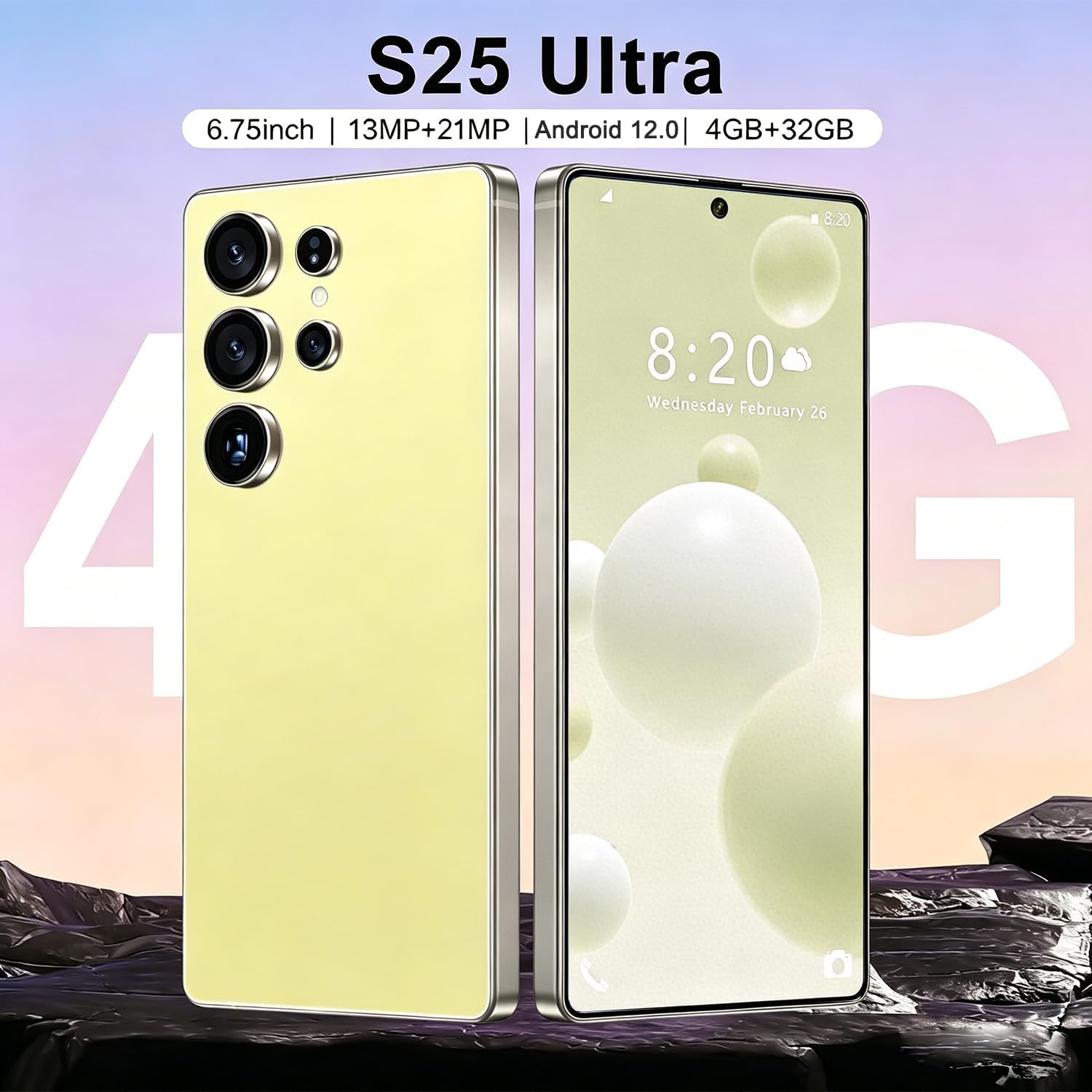4G Smartphone Unlocked, 6.75" HD Display, 4GB+32GB (256GB Expandable), Dual SIM, 16MP+21MP Camera, Android 12.0, GPS/WiFi/OTG/Face Unlock 4G Mobile Phone (Pink)