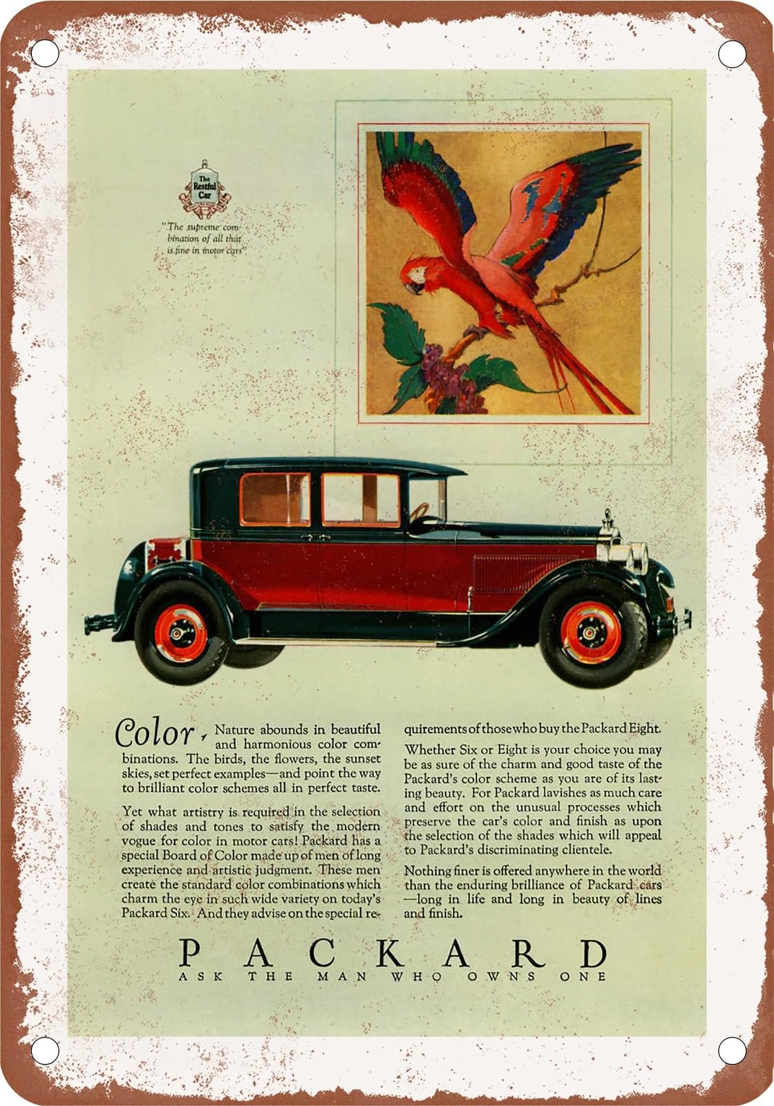 Miaomansenstore Metal Sign - 1927 Packard Vintage Ad 03 - Old Retro Rusty Look Home Decor