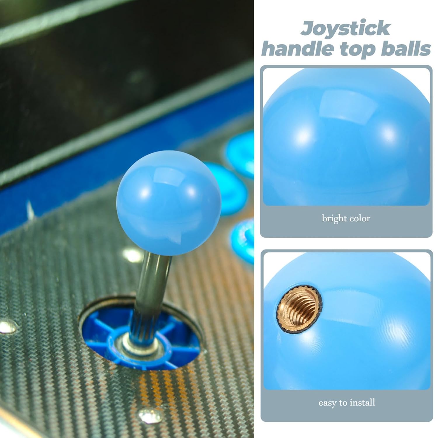 Abaodam 4pcs Joystick Ball Tops for Game Console Top Rocker Ball for Joystick Handle Easy Install Replacement Parts for Game Simulators