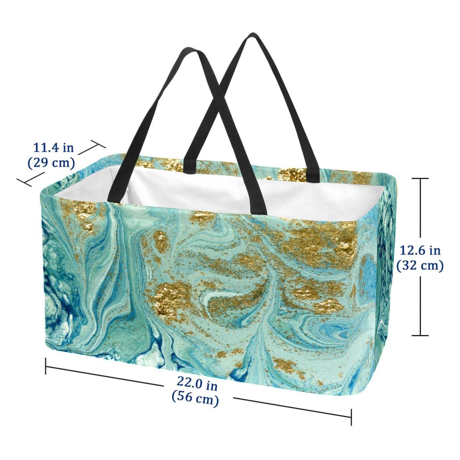 Wiederverwendbare Einkaufstasche, faltbare Einkaufstasche, Utility Shopper Tasche, waschbar, steht aufrecht für Picknick Camping – bunte helle Libellen