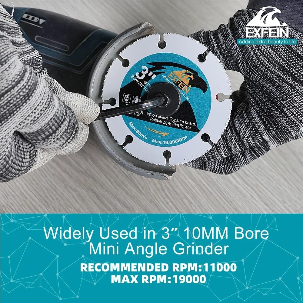 Dia 3inch 75mm Cutting Disc Set Mini Saw Blade Wood Steel Concrete Granite Glass Tile Hand Tool 3 Inch Saw Blade Cutter Ceramic(2pcs Metal Cutting)