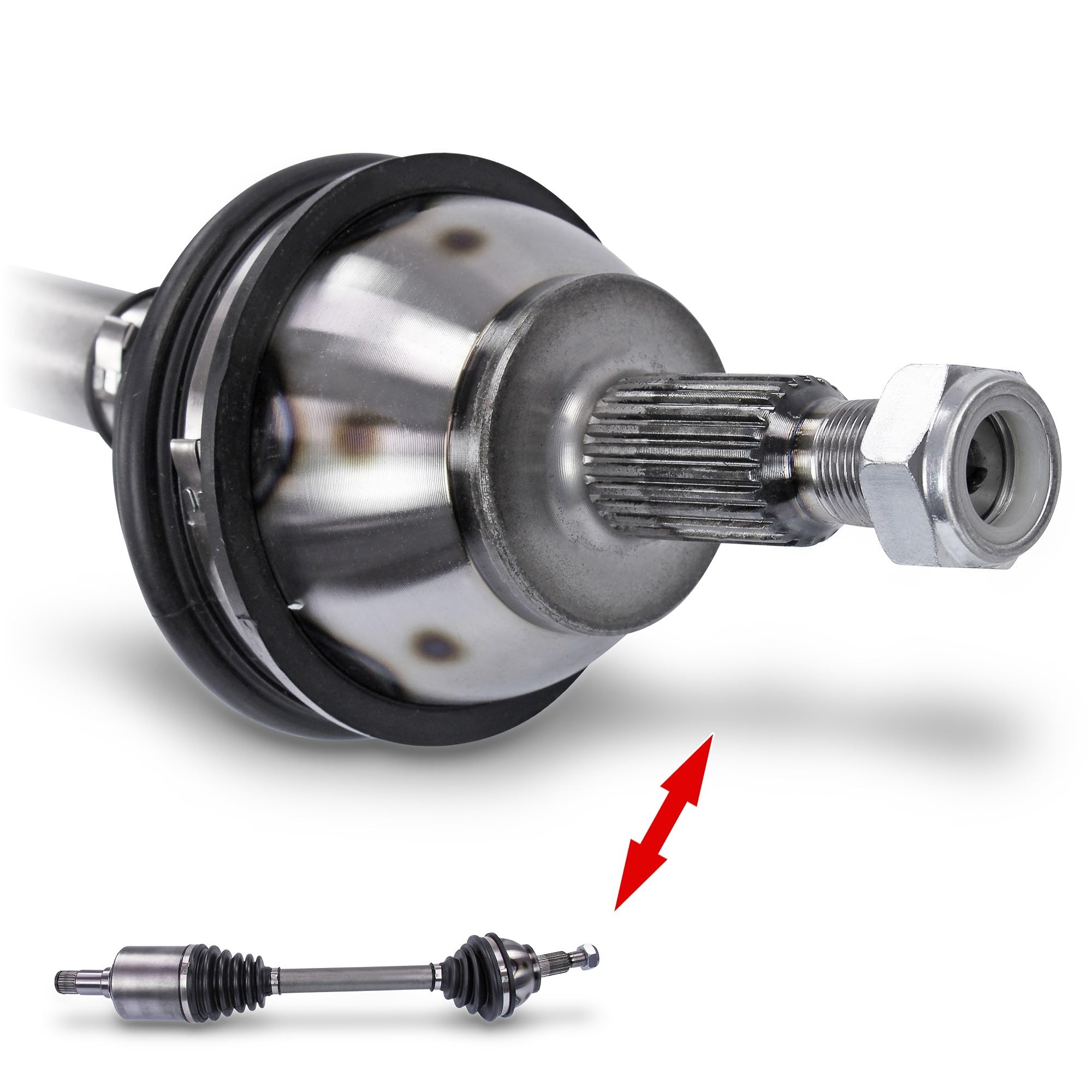ATEC Germany 2x Eje de transmisión delantero izquierdo y derecho, compatible con MERCEDES-BENZ Clase A (W169), Clase B Sports Tourer (W245)