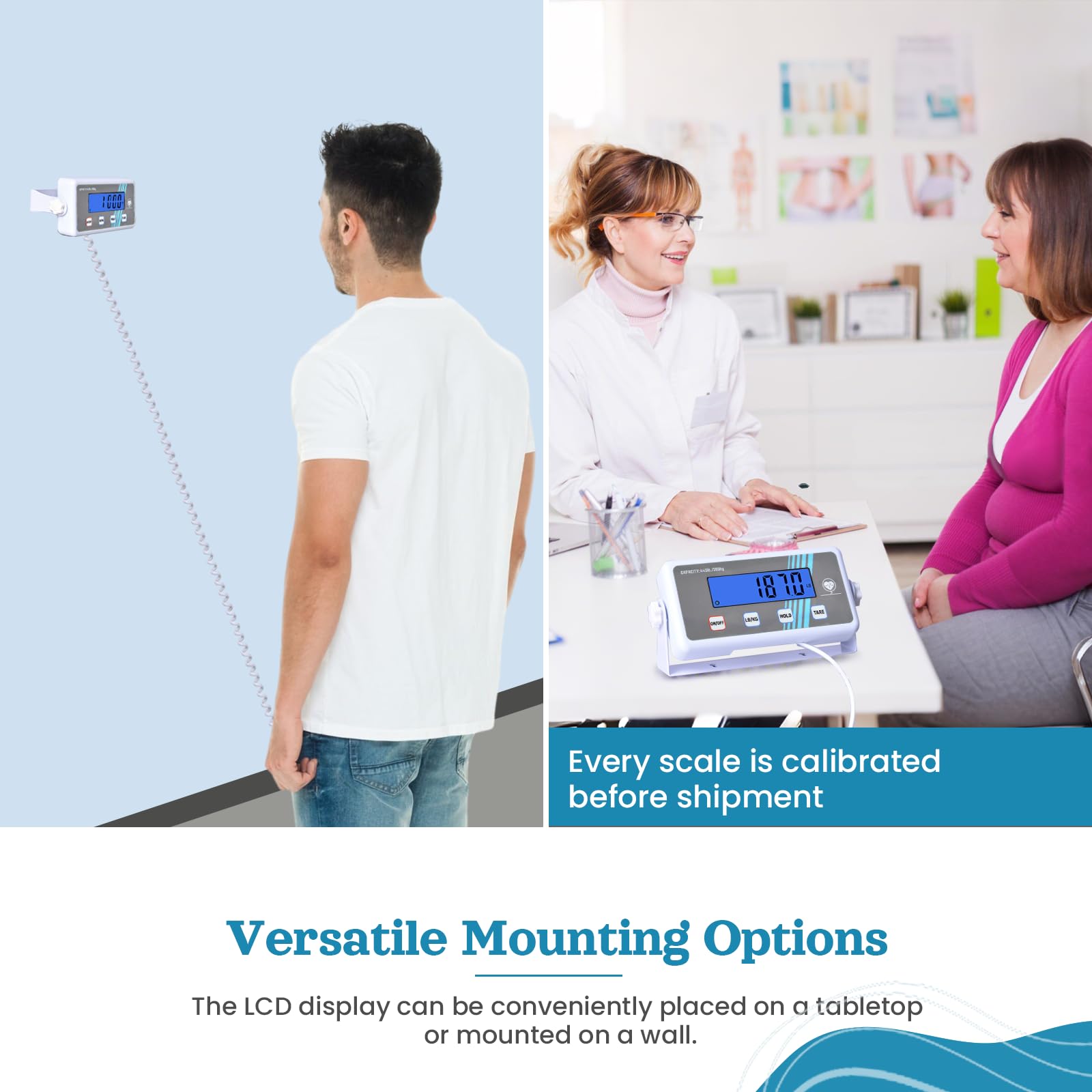 Báscula médica extraancha de 200 kg, báscula de alta precisión con pantalla grande, báscula digital profesional para clínica, gimnasio, oficina, hogar