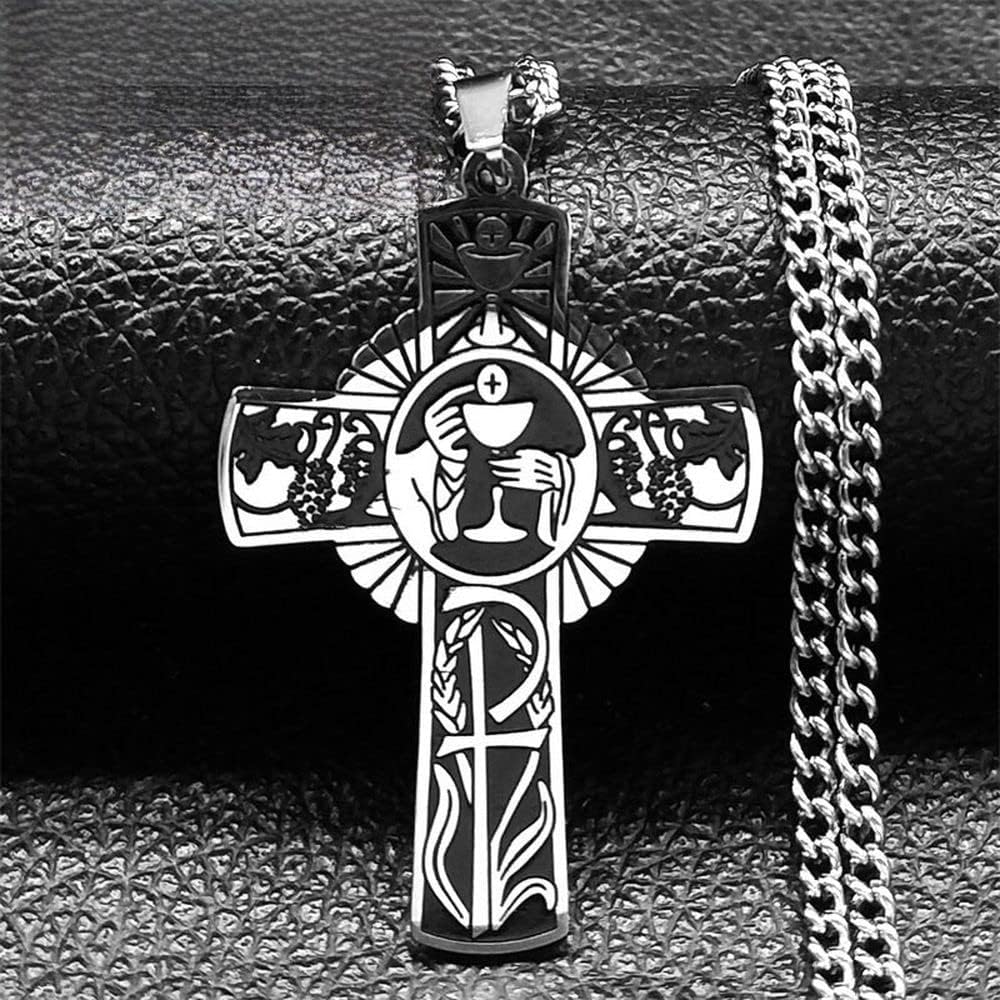 The Christian Faith Cross Pendant Necklace for Women Men Stainless
