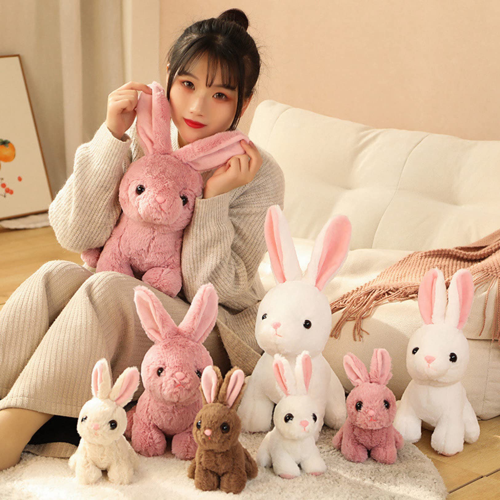 Amazon.co.jp: うさぎ ウサギ ぬいぐるみ リアル動物 30cm おもちゃ