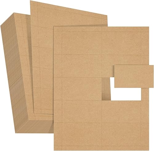 Juvale Tarjetas de visita personalizables - 3.5 x 2 pulgadas, 1000 piezas (100 hojas perforadas), marrón, 6.00 oz/m² - Papel de tarjeta de visita
