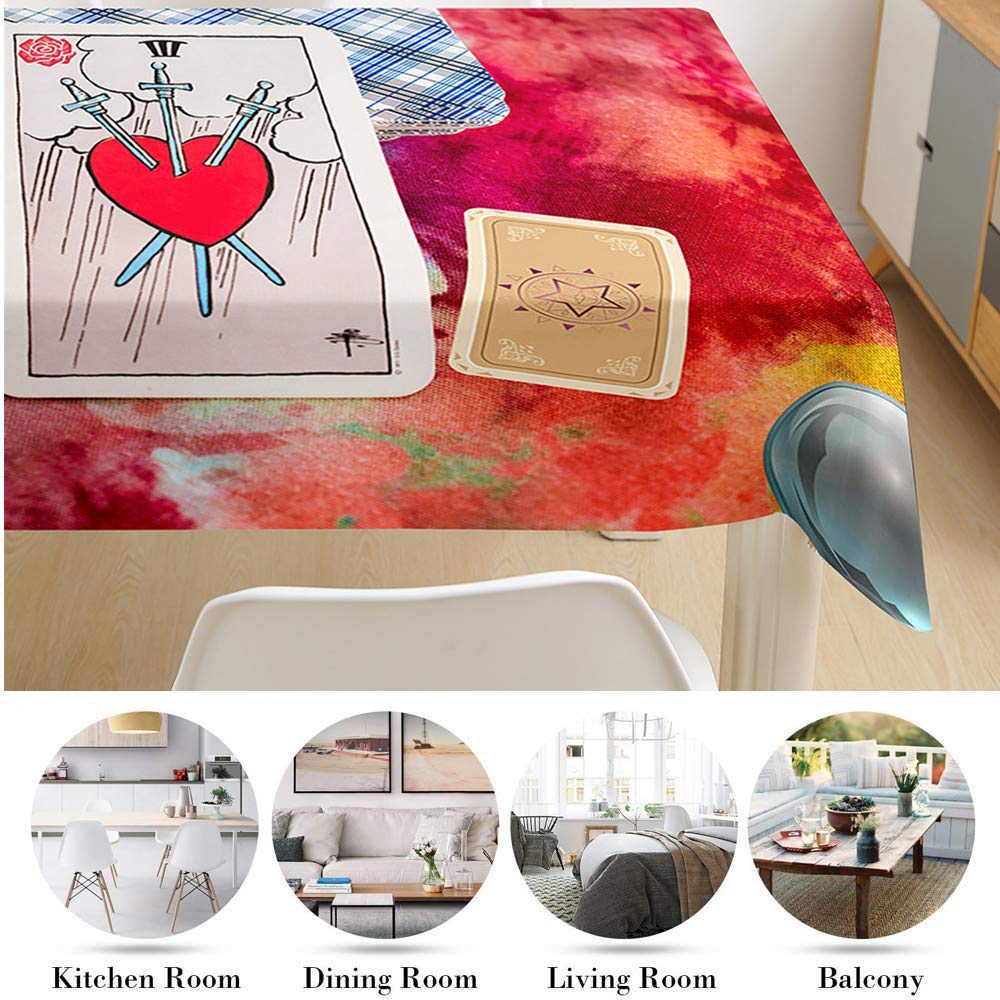 Hiser Tovaglia Antimacchia Rettangolare, Impermeabile Tovaglie Antipolvere Interno ed Esterno Poliestere Cucina Soggiorno Decorazione da Tavola (Gatto Carino,140x260cm