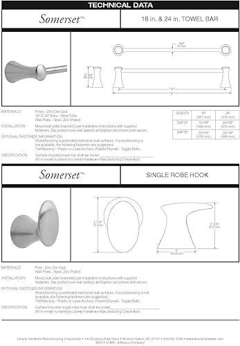 Miniatura 2 de Franklin Brass Somerset 139566 - Gancho para toallas, cromo pulido, accesorios de baño, 2 unidades